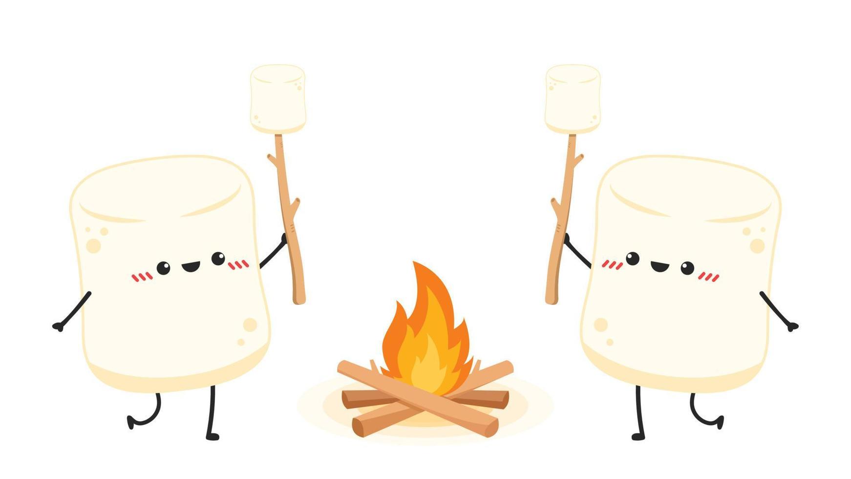 Marshmallow cartoon. marshmallow character design. Marshmallow vector. vector