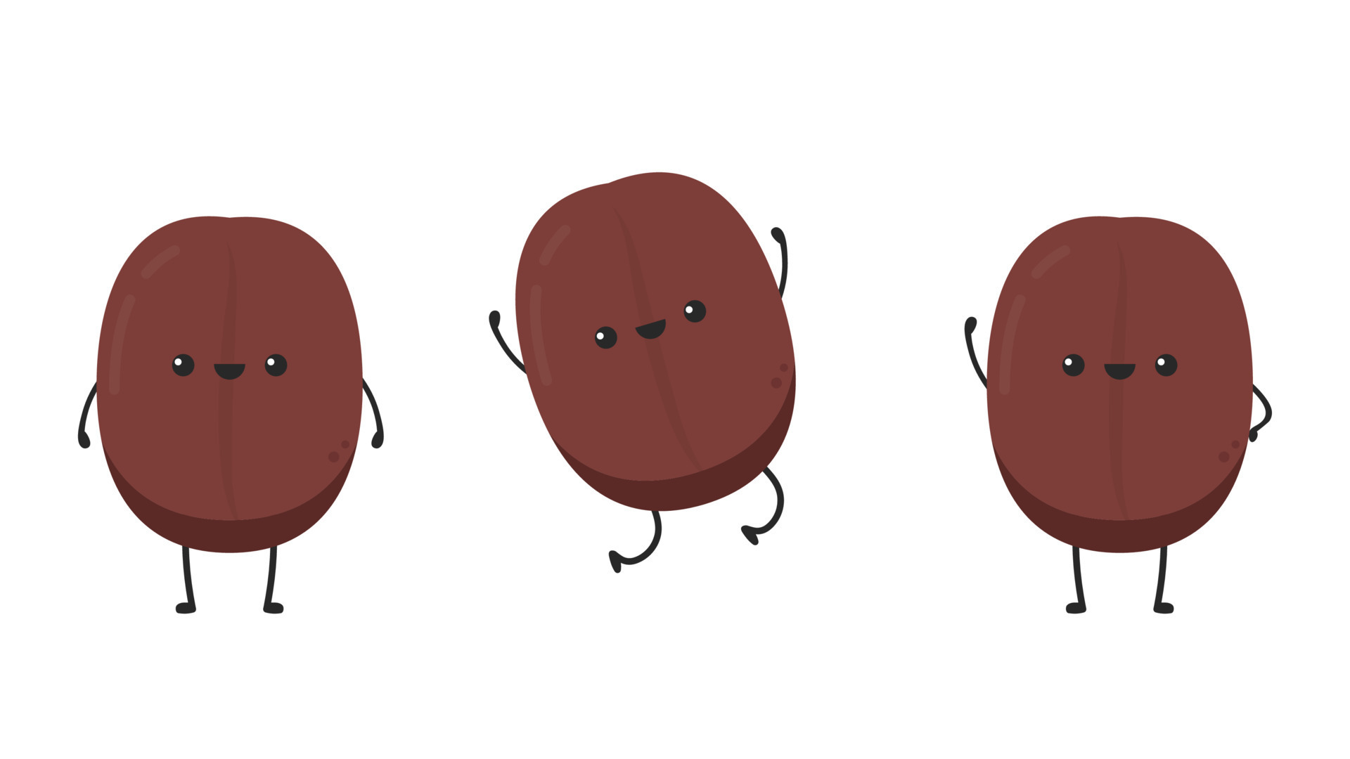 Coffee bean character design. Coffee seed vector. wallpaper. 17673471
