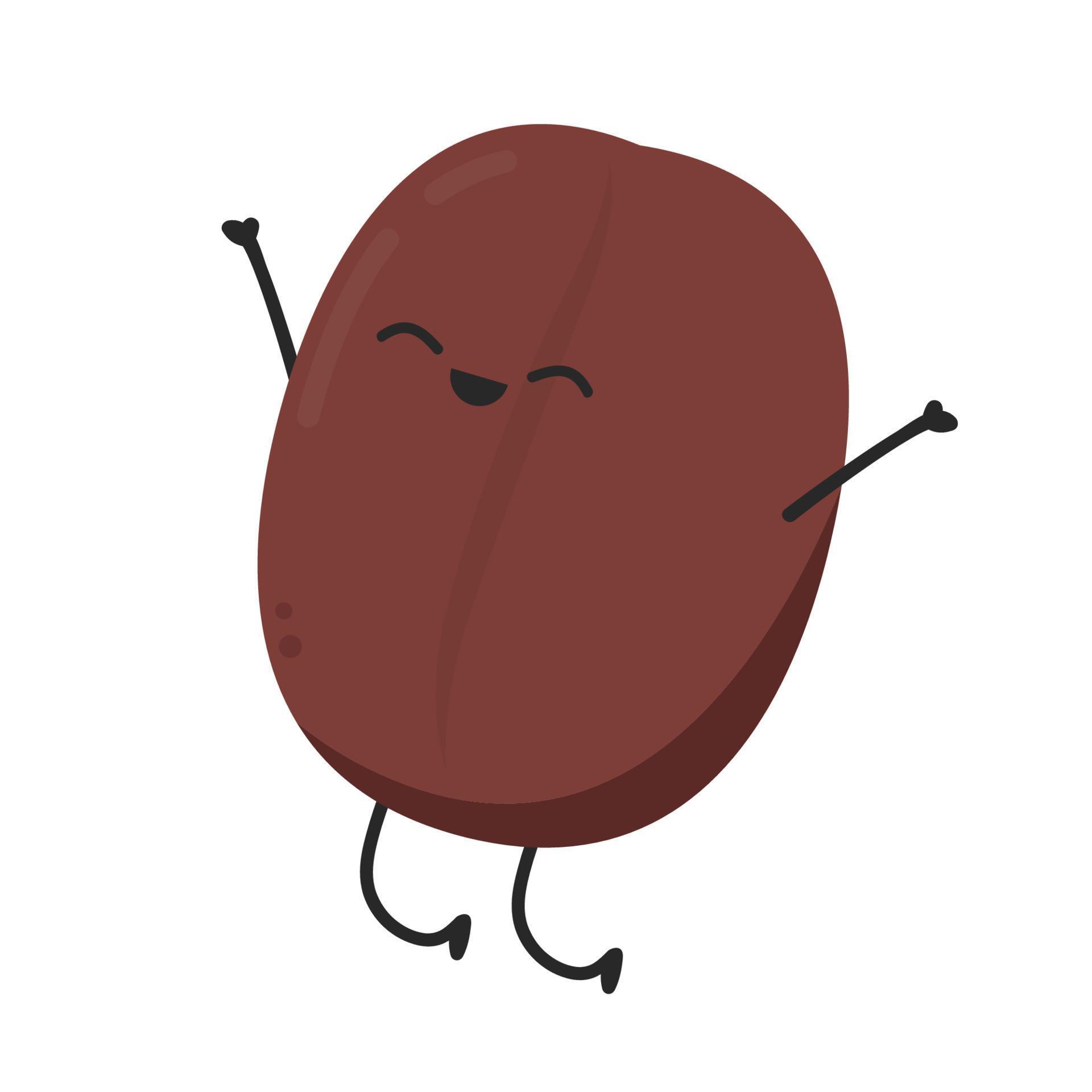 Coffee bean character design. Coffee seed vector. wallpaper. 17673472