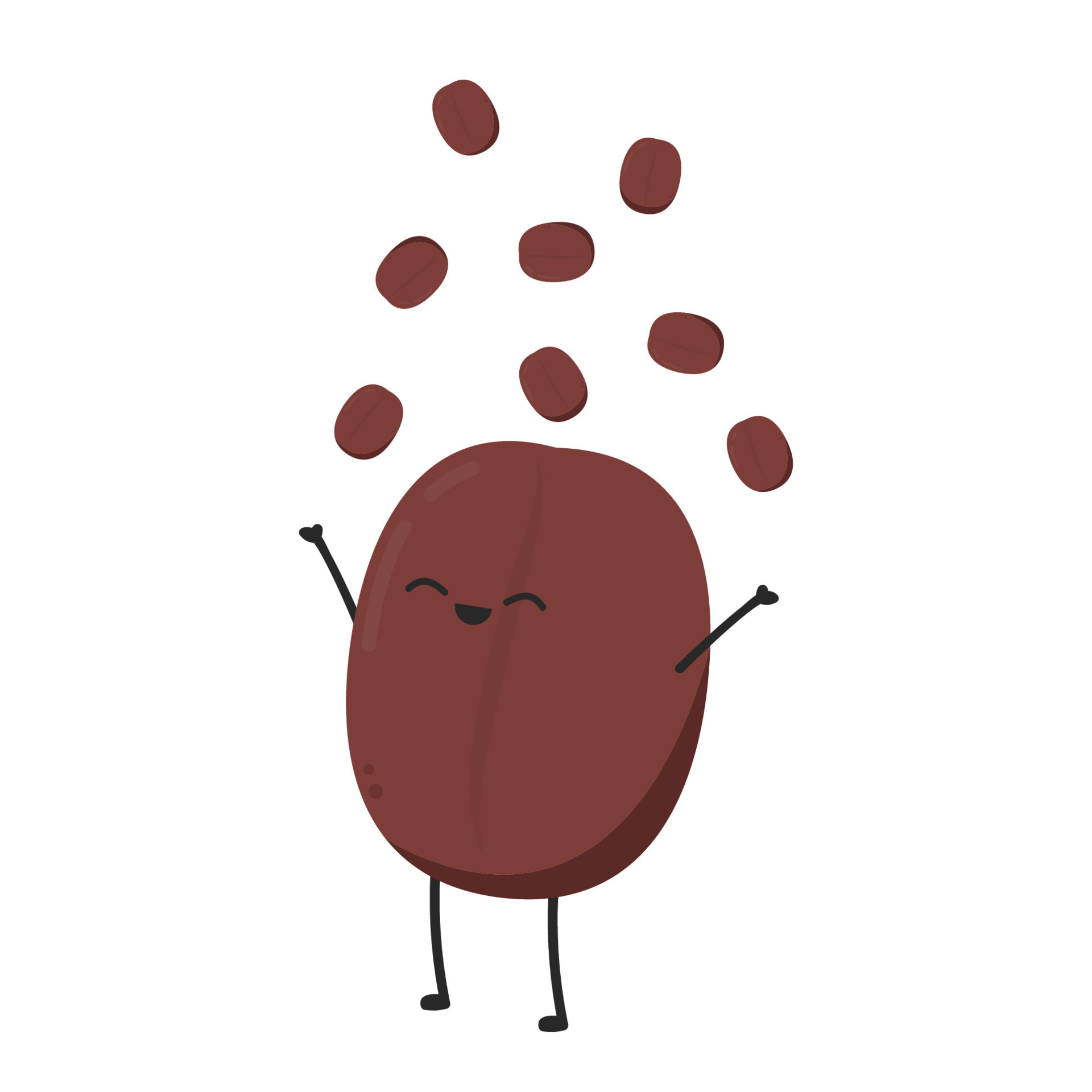 Coffee bean character design. Coffee seed vector. wallpaper. 17673474