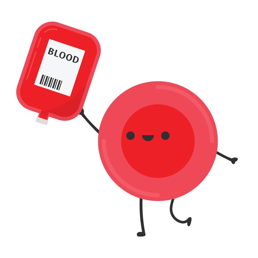diseño de personajes de glóbulos rojos. vector de glóbulos rojos. espacio libre para texto. vector de símbolo de agua.
