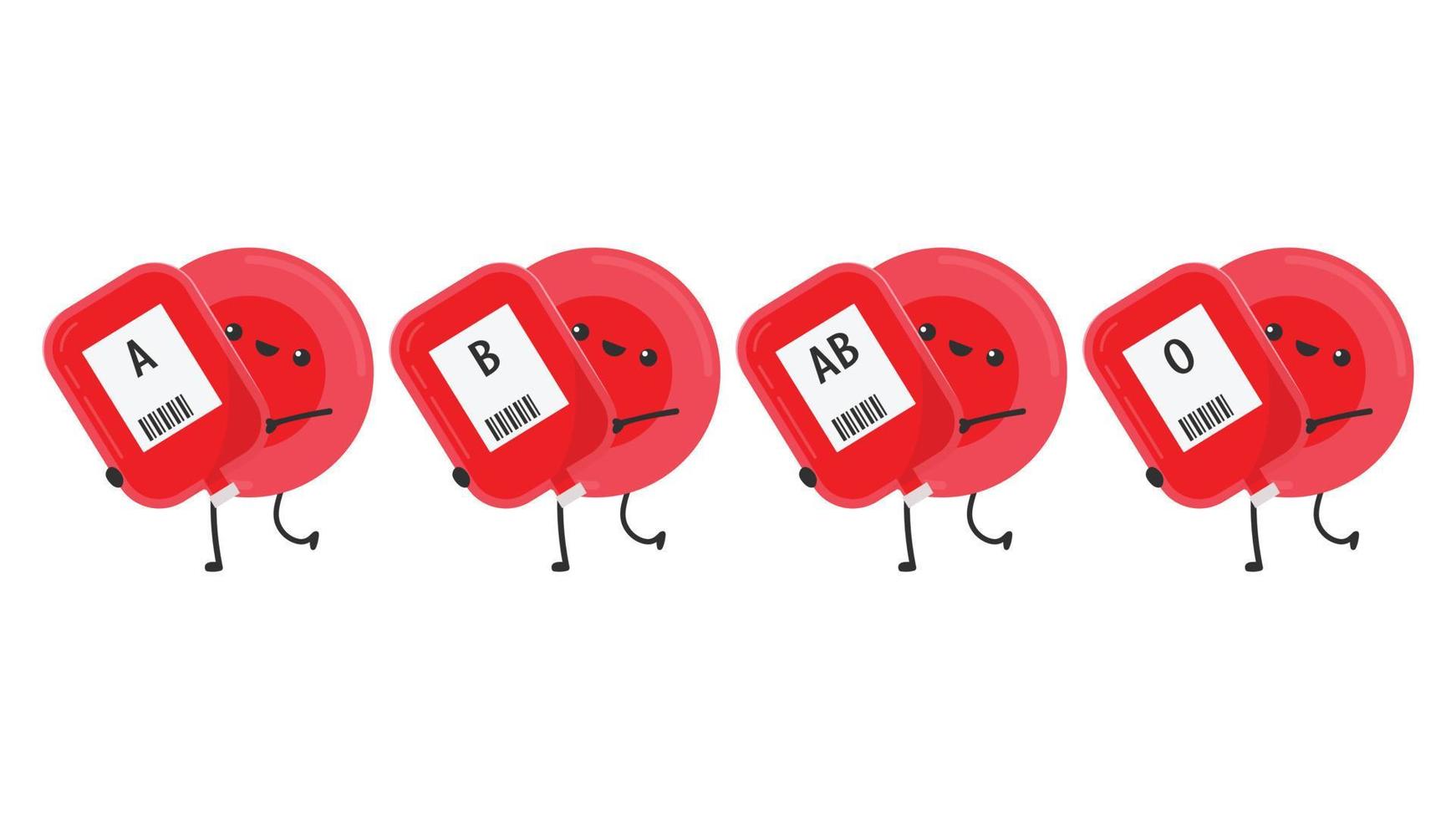 Red blood cell character design. Red blood cell vector. free space for text. Blood bag. vector