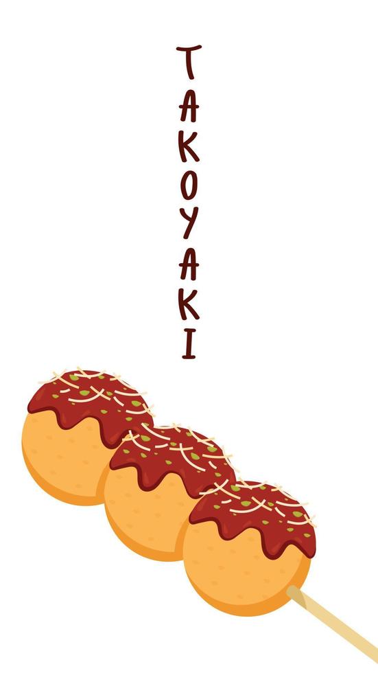 Takoyaki vector. Takoyaki on white background. free space for text. vector