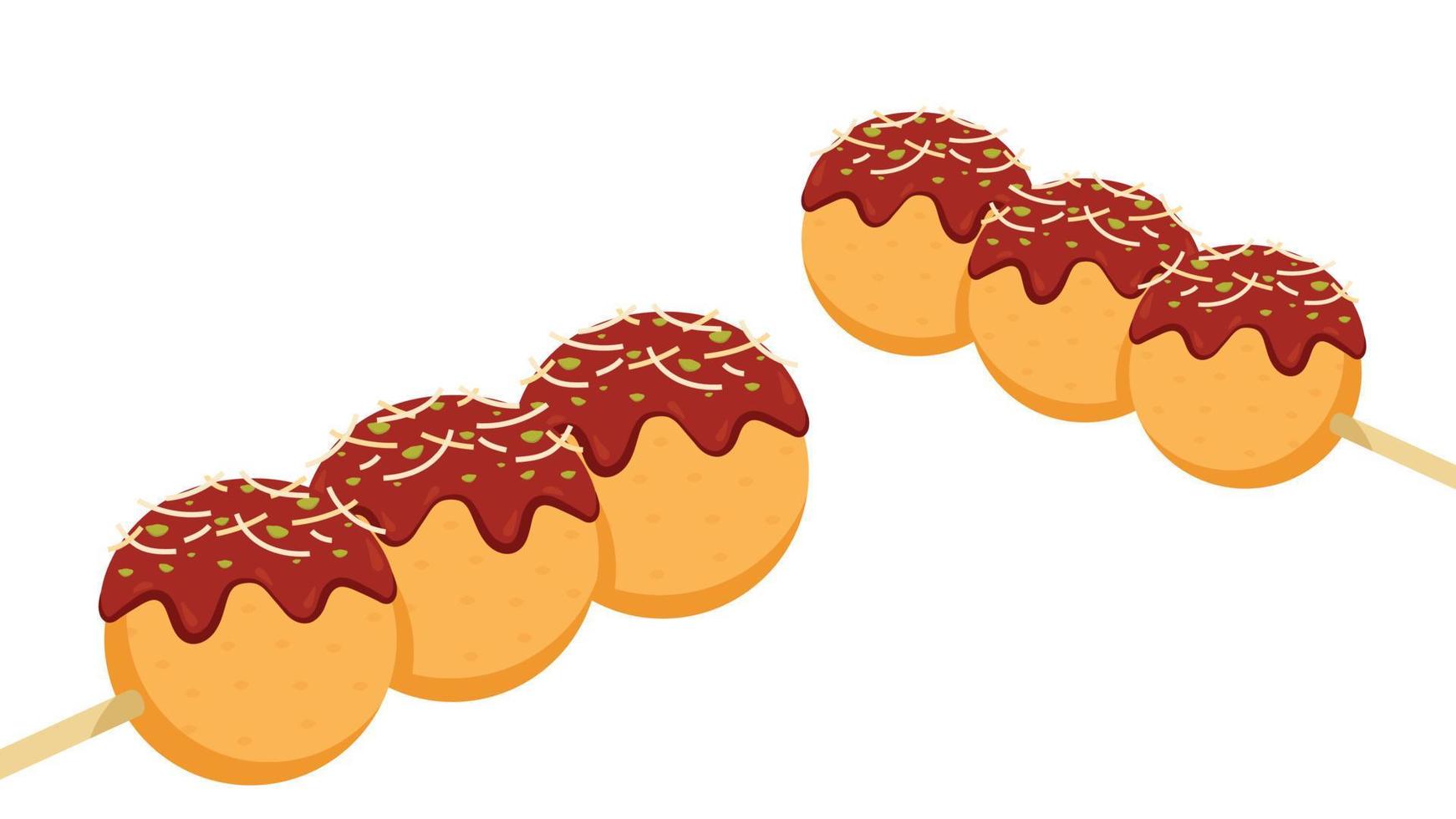 Takoyaki vector. Takoyaki on white background. free space for text. vector