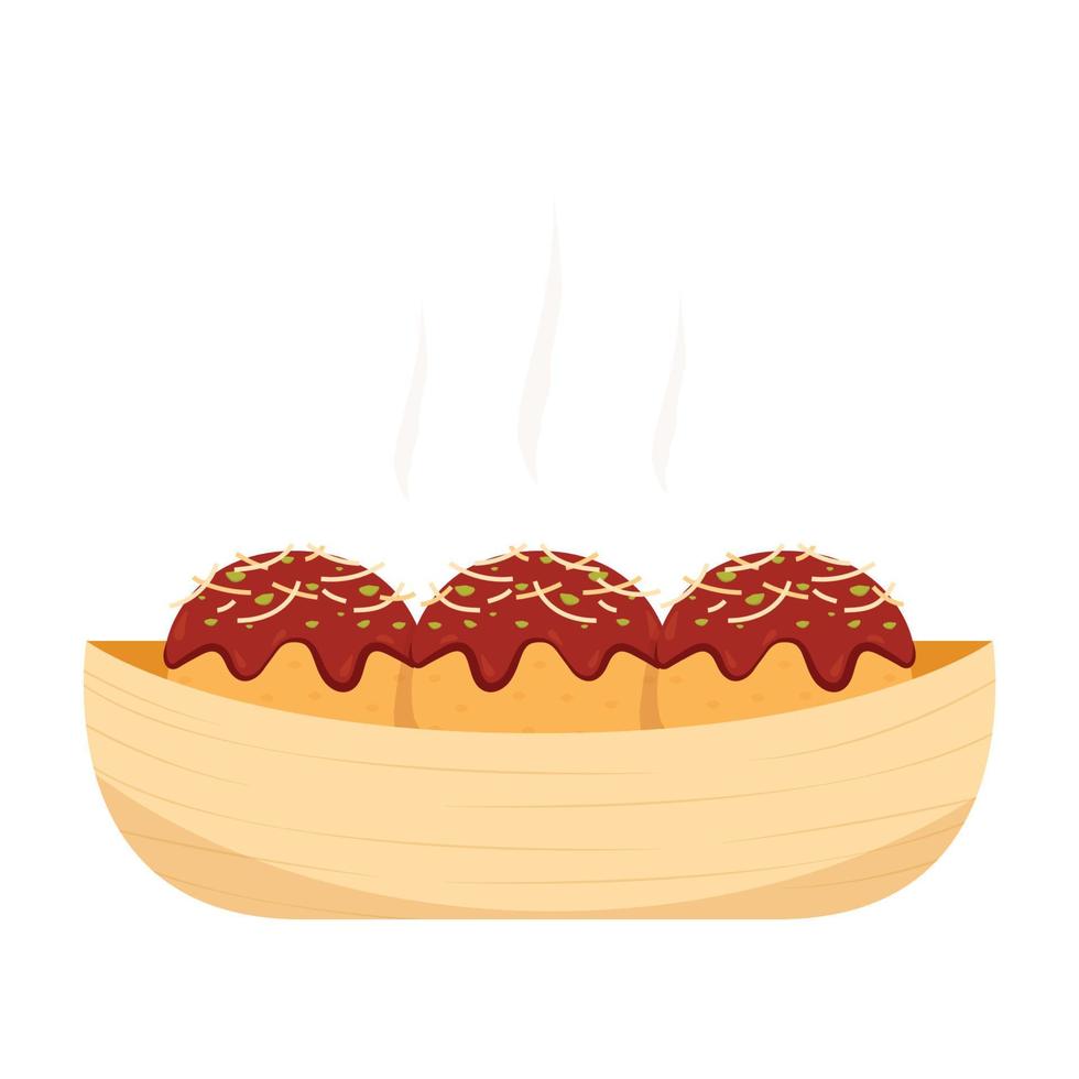 Takoyaki vector. Takoyaki on white background. free space for text. vector