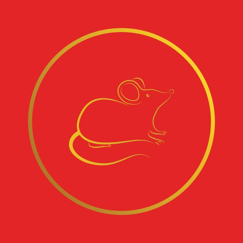 Fondo de pantalla del año de la rata. feliz nuevo logo chino. símbolo de rata. vector
