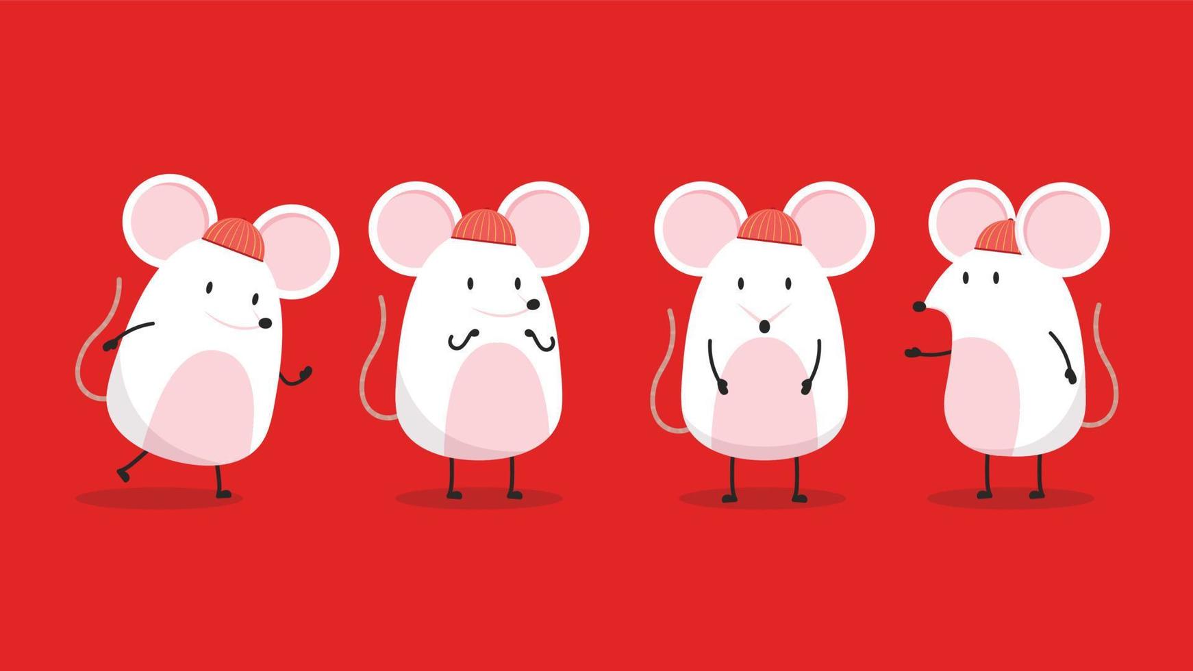 Rat character design. wallpaper. free space for text. copy space. Happy Chinese new year greeting poster. Year of the rat wallpaper. vector