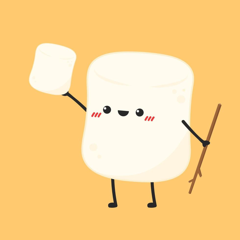 Marshmallow cartoon. marshmallow character design. Marshmallow vector. vector