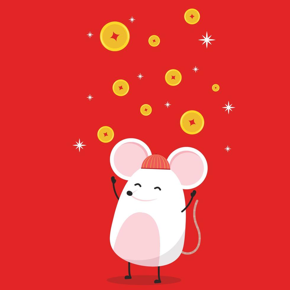 Rat character design. wallpaper. free space for text. copy space. Happy Chinese new year greeting poster. Year of the rat wallpaper. vector