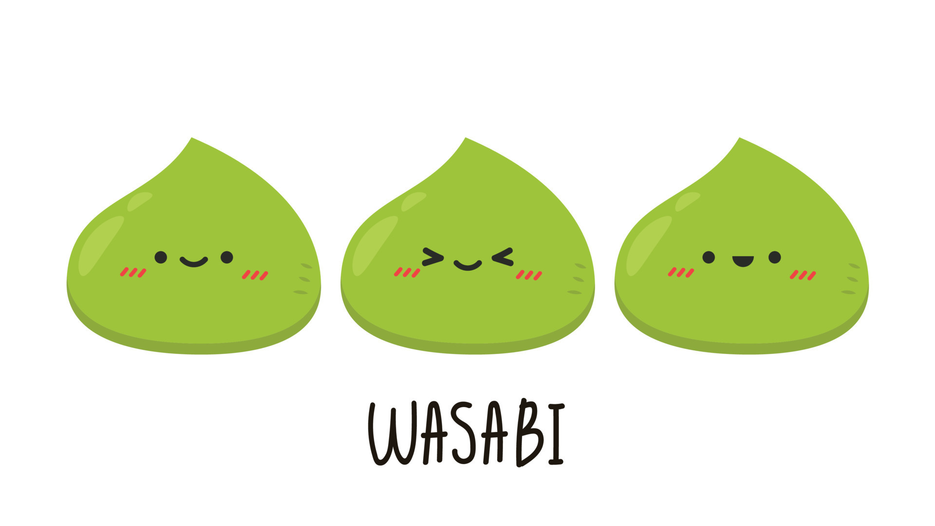 diseño de personajes de wasabi. vector de wasabi sobre fondo blanco