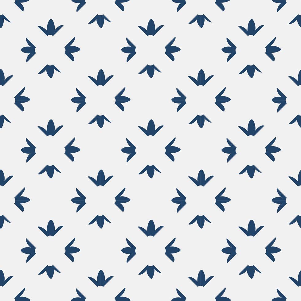 Blue and white delft pattern vector