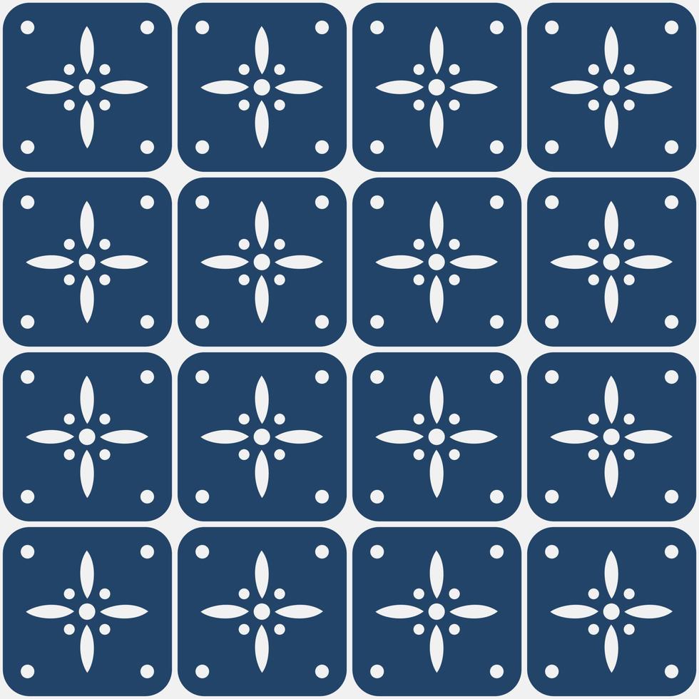 Blue and white delft pattern vector