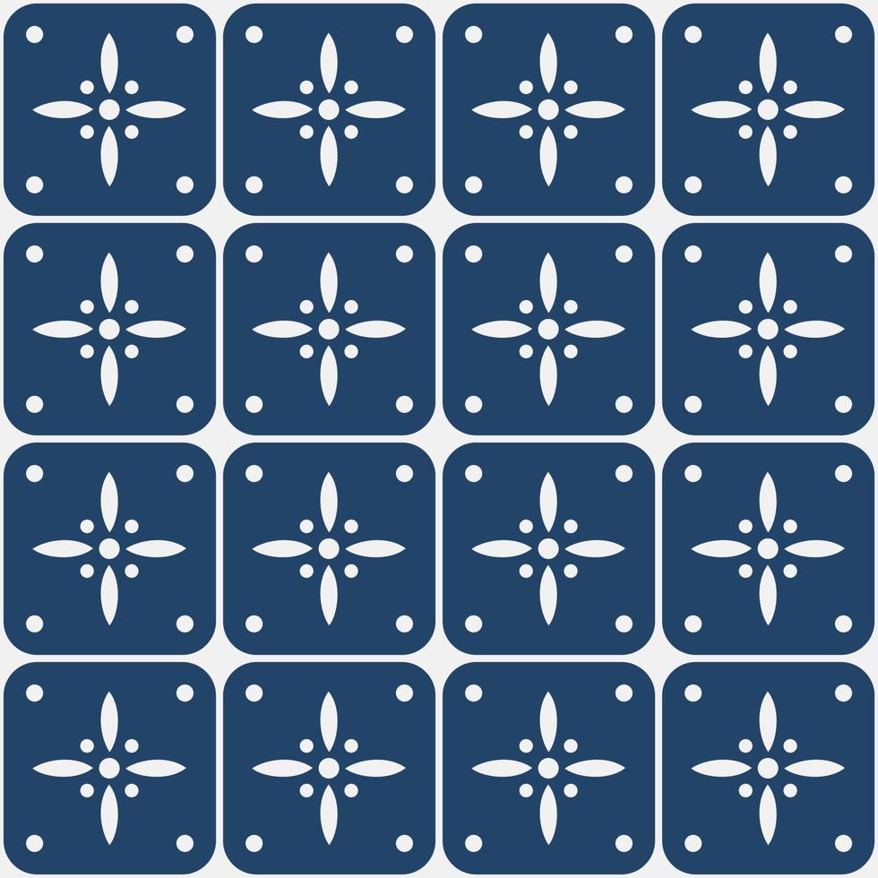 Blue and white delft pattern vector