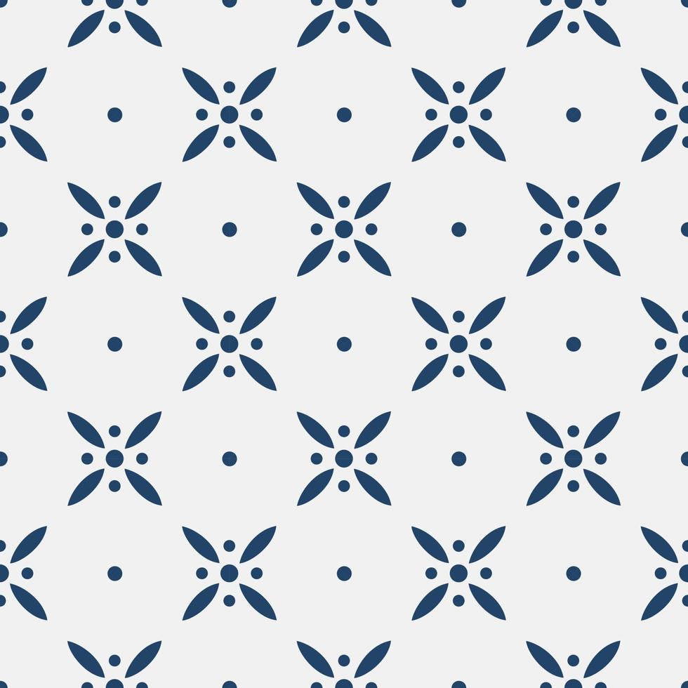 Blue and white delft pattern vector