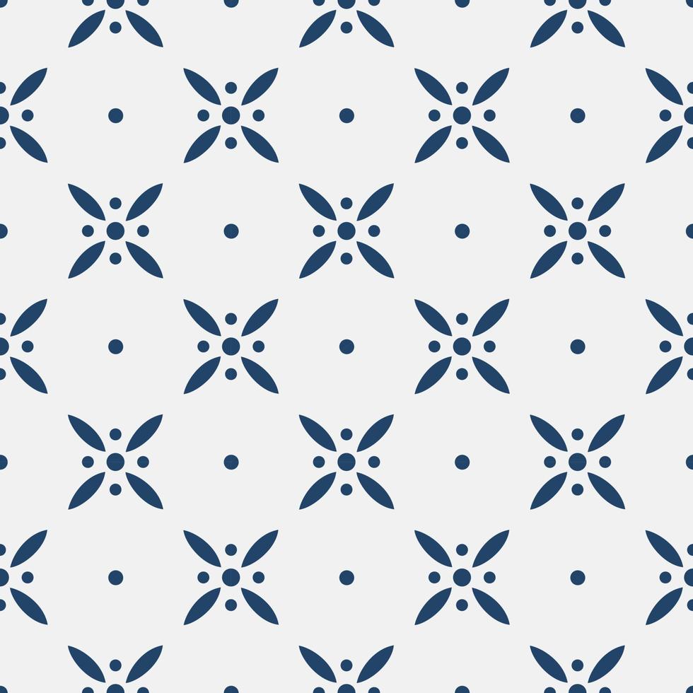 Blue and white delft pattern vector