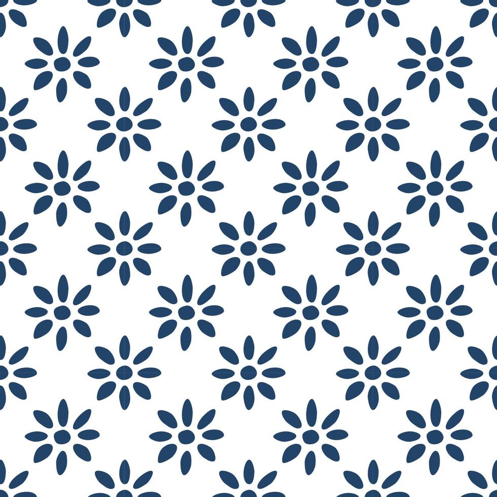 Blue and white delft pattern vector