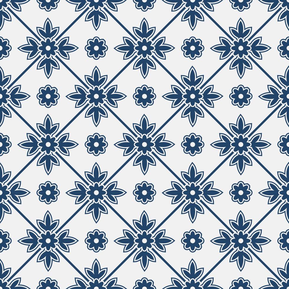 patrón de delft azul y blanco vector