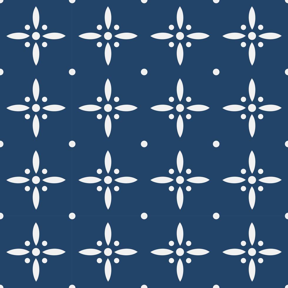 Blue and white delft pattern vector