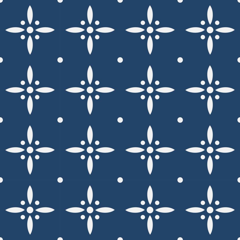 Blue and white delft pattern vector