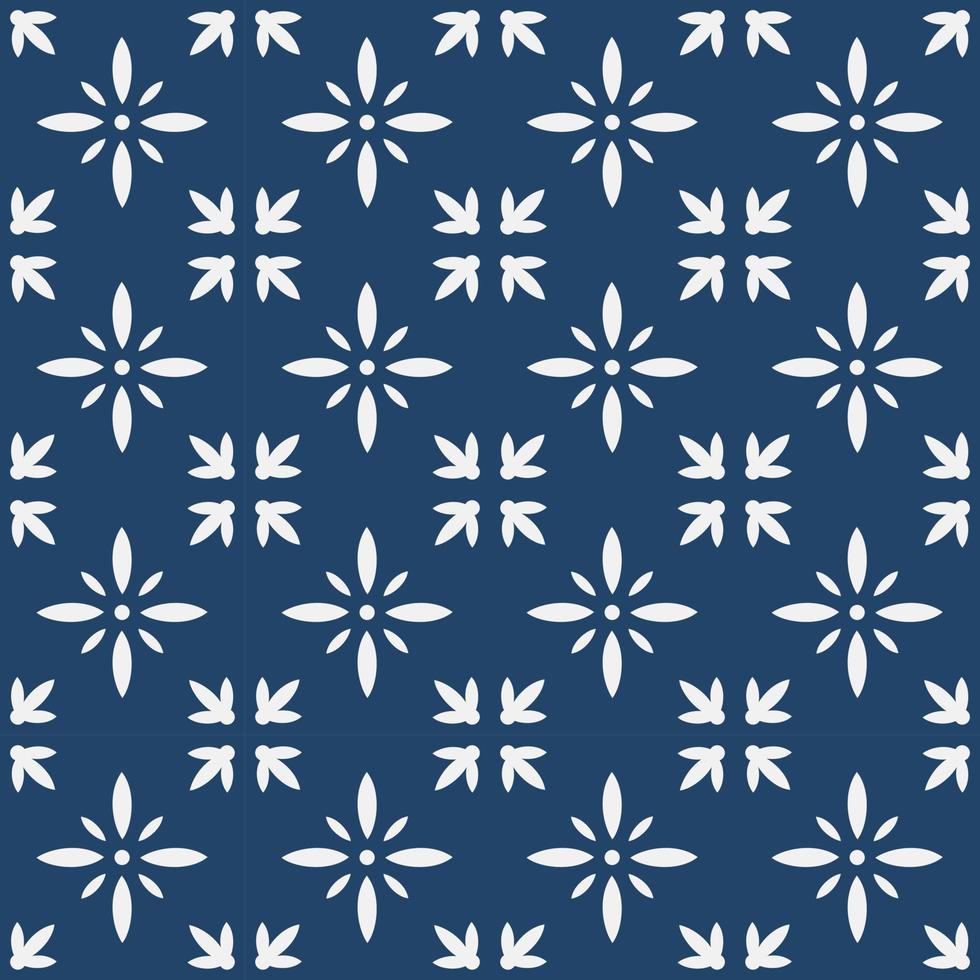 Blue and white delft pattern vector