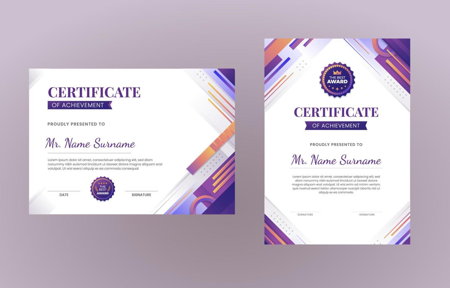 Gradient Modern Certificate Concept vector