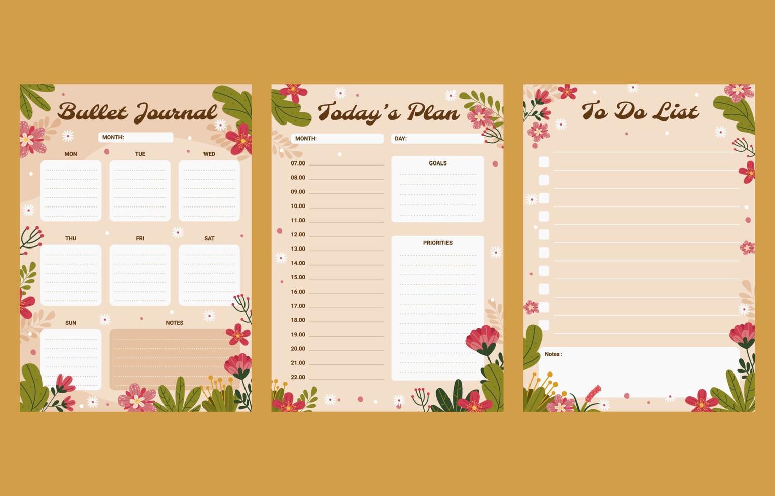 Spring Journal Template vector