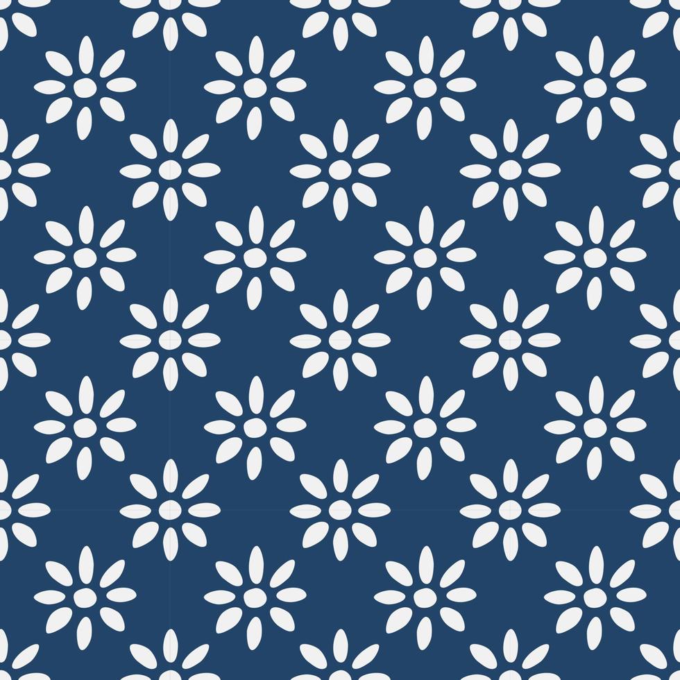 Blue and white delft pattern vector