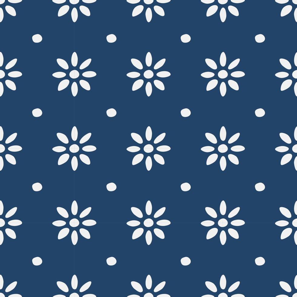 Blue and white delft pattern vector