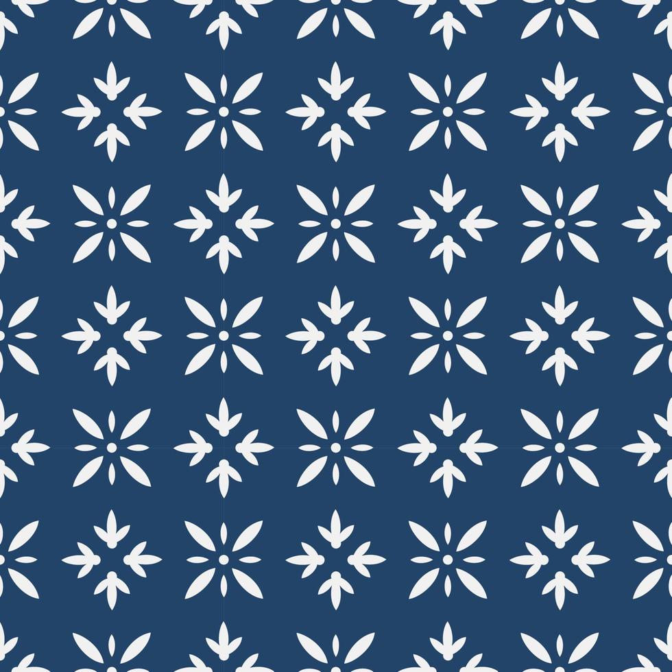 Blue and white delft pattern vector