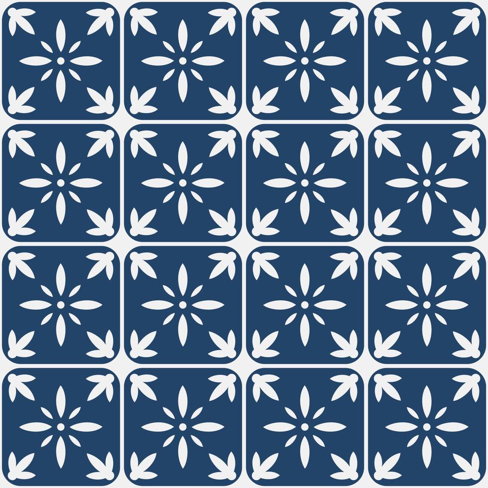Blue and white delft pattern vector