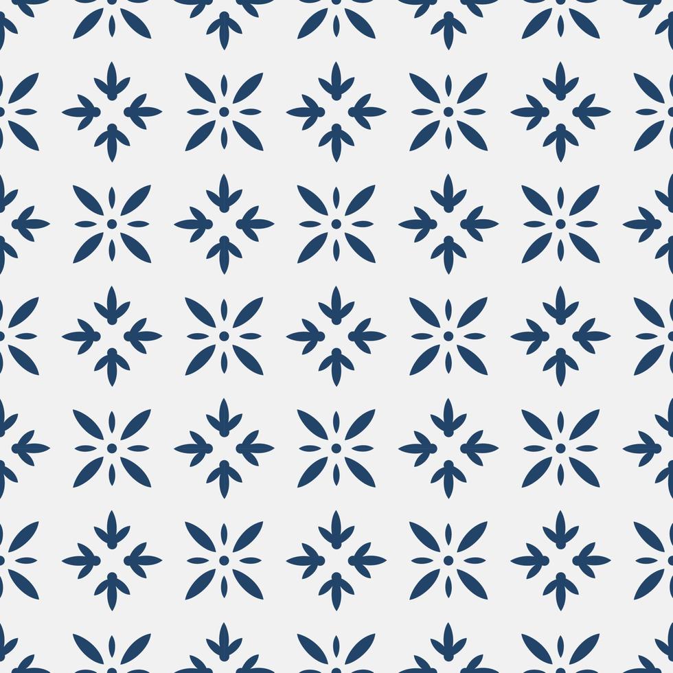 Blue and white delft pattern vector
