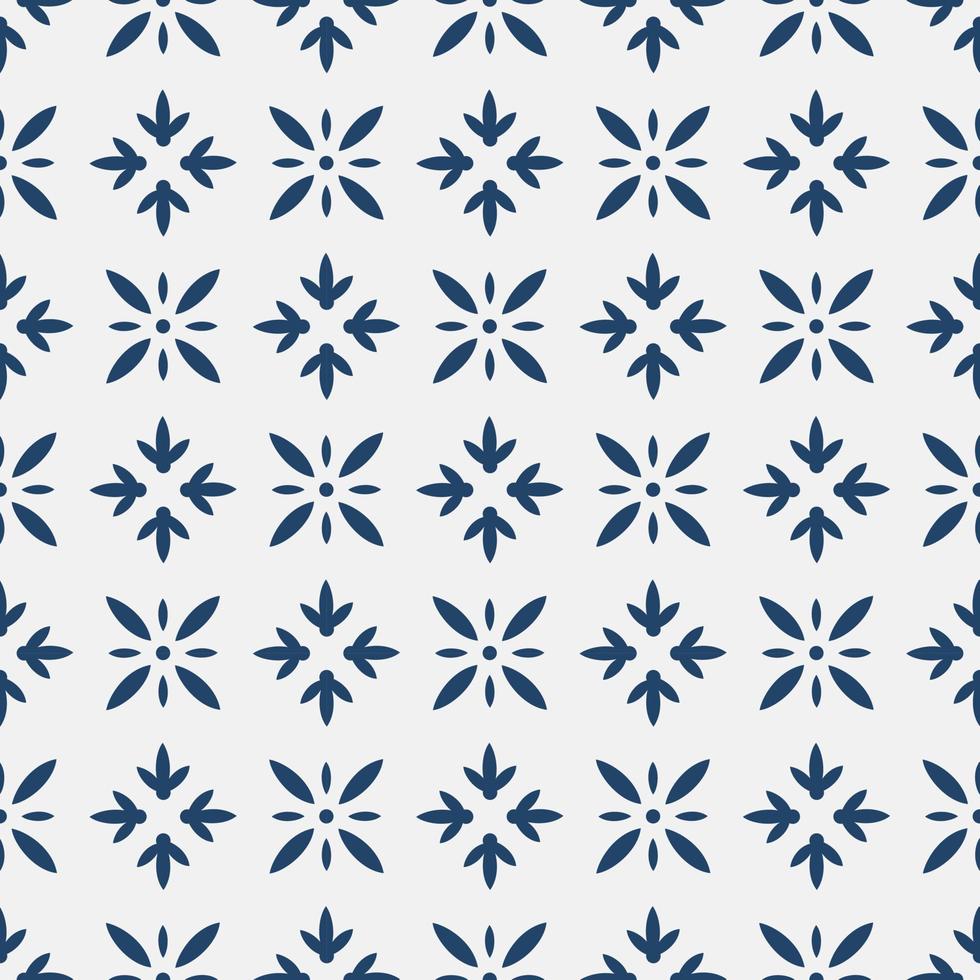 Blue and white delft pattern vector