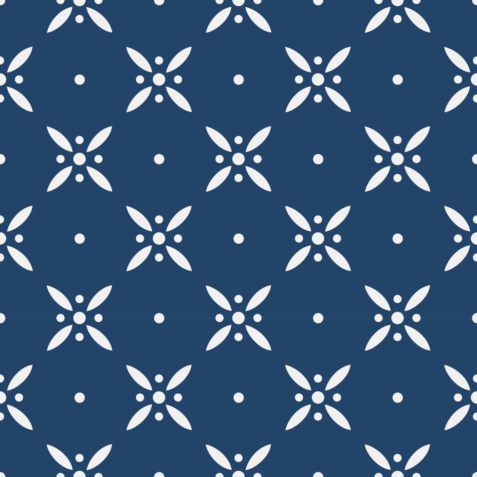 Blue and white delft pattern vector