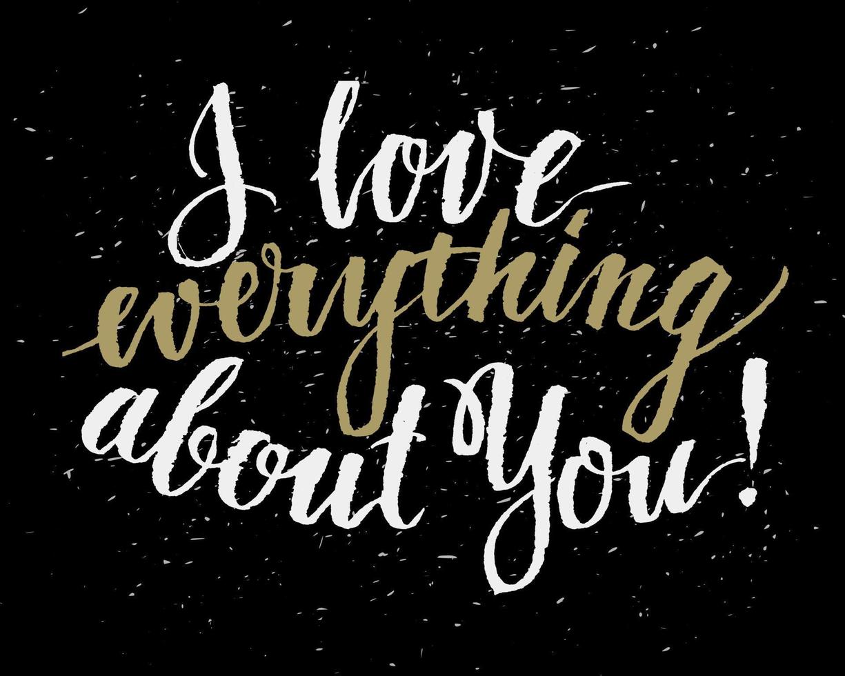 Love quote hand lettering illustration vector