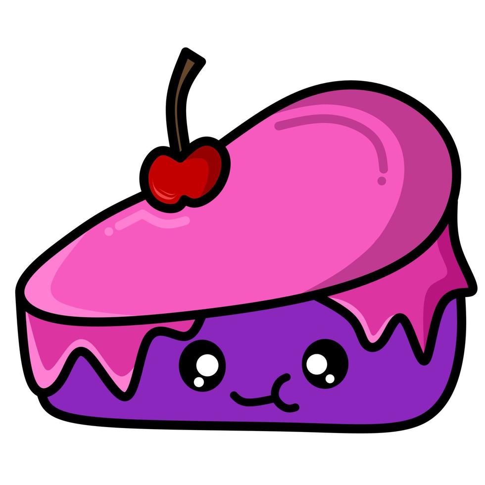 cake with cherry vector