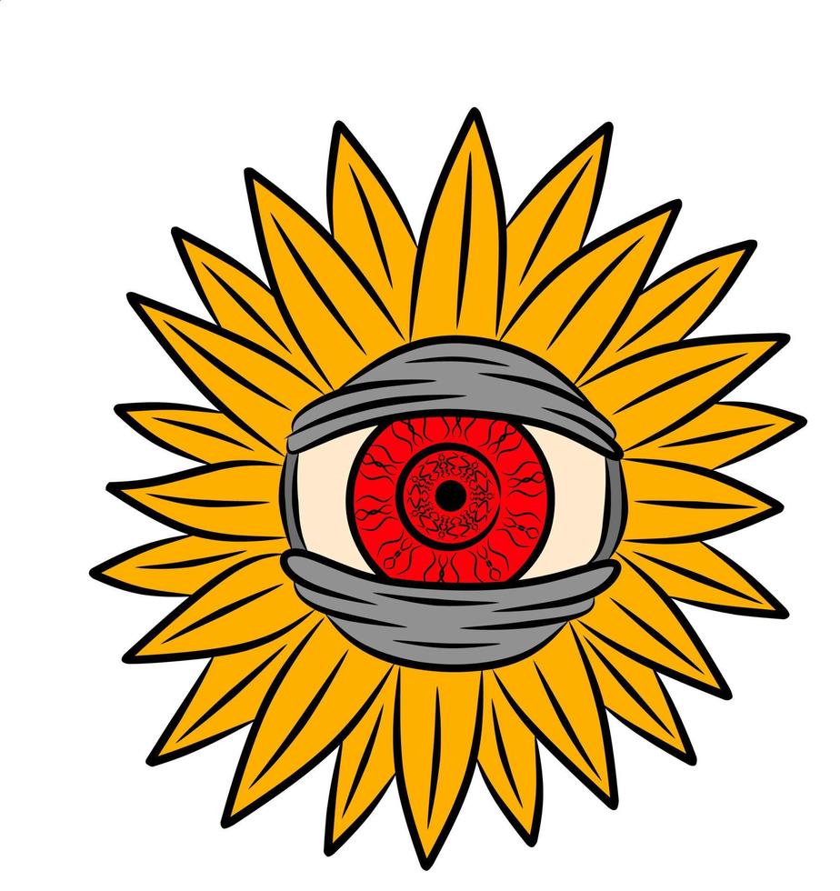 eye and sunflower logo image vector