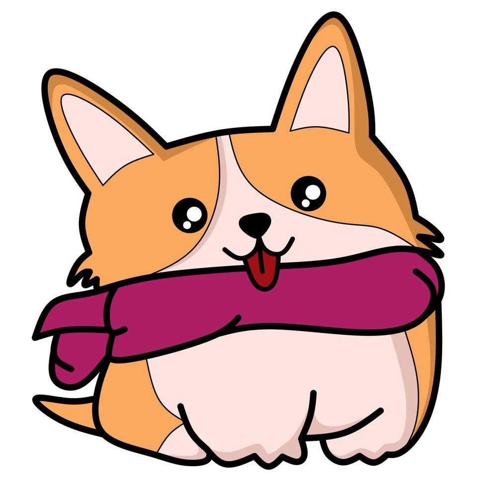 cute dog vector image, for coloring book