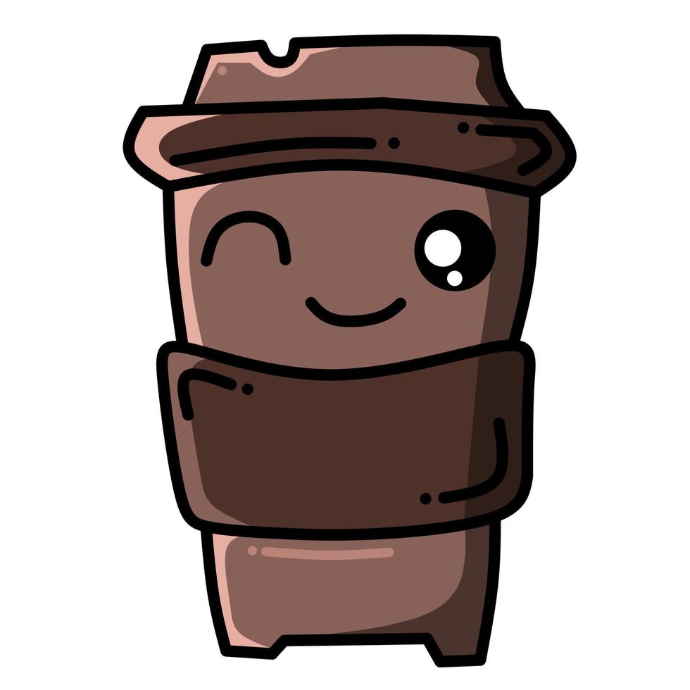 vector image of kawaii chocolate drink