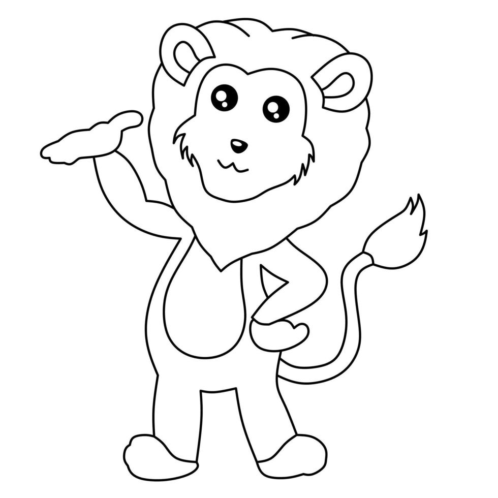 cute lion pictures for coloring book vector
