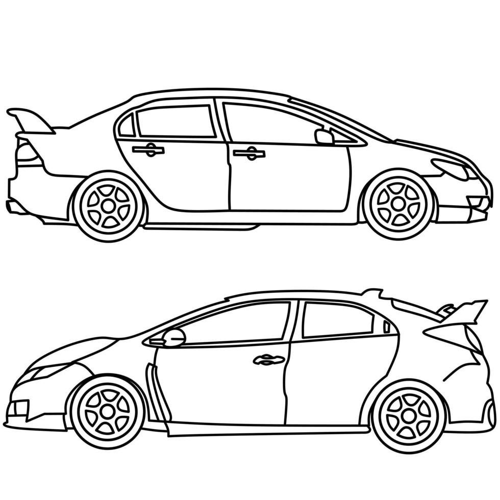 car outline vector image for coloring book