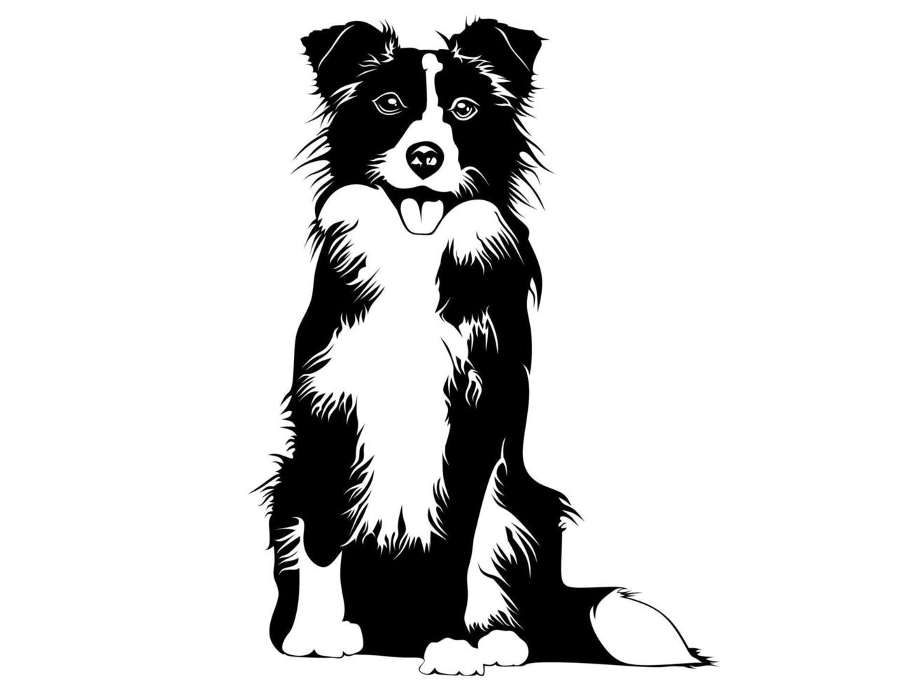 Dog silhouette drawing vector