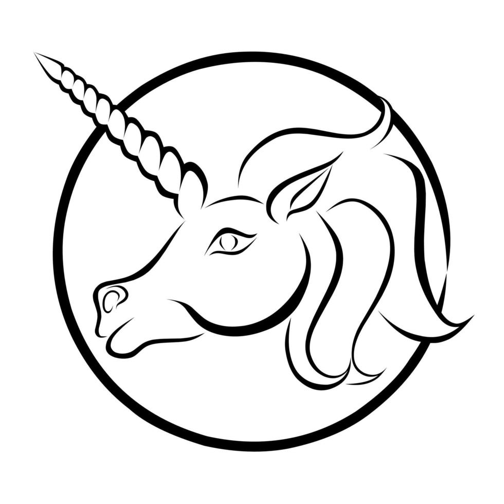 unicorn head logo vector image