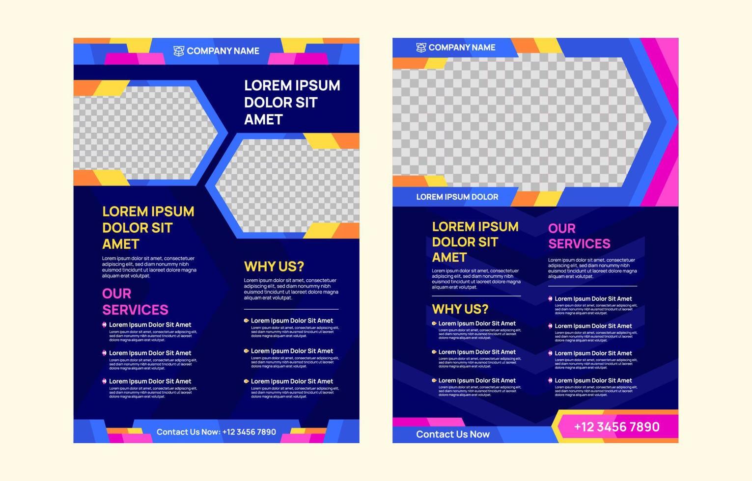 Flat Colored Business Flyer Template vector