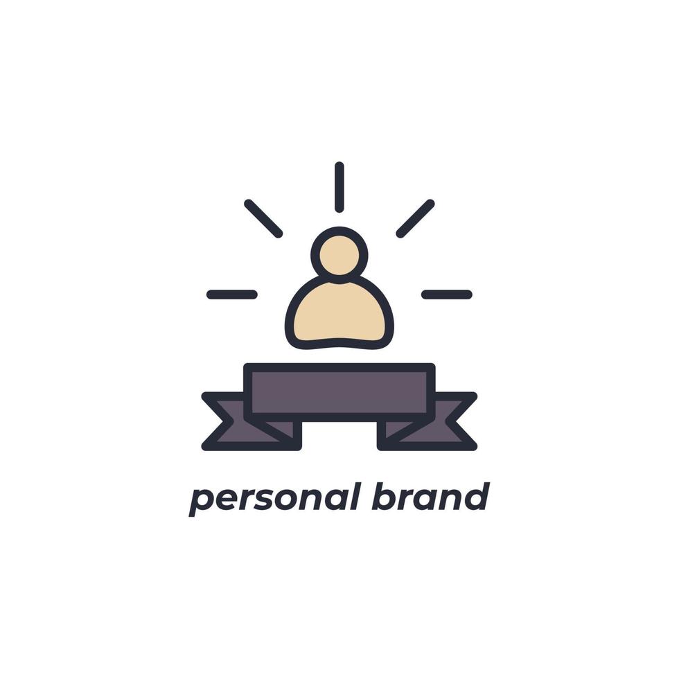 Vector sign personal brand symbol is isolated on a white background. icon color editable.