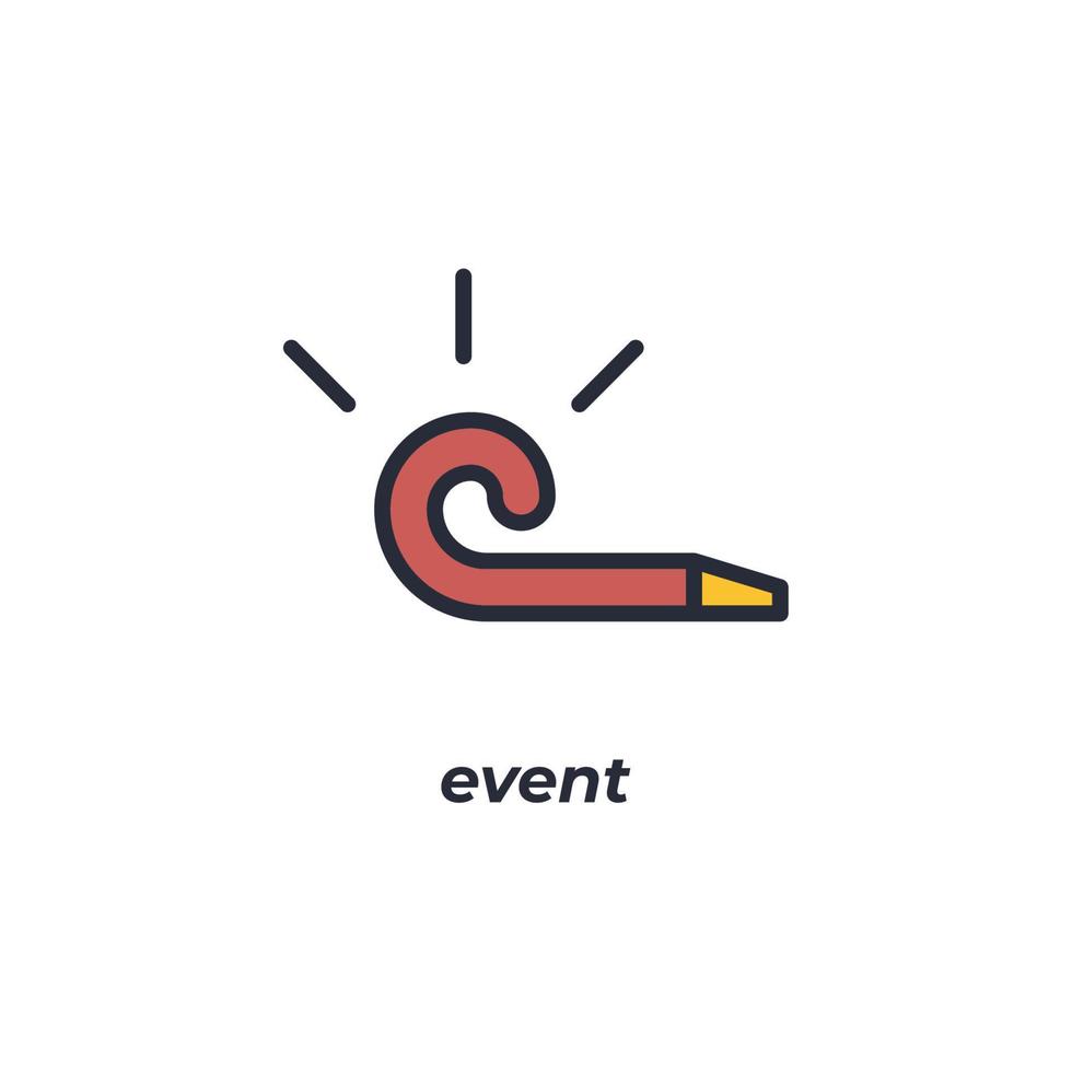 Vector sign event symbol is isolated on a white background. icon color editable.