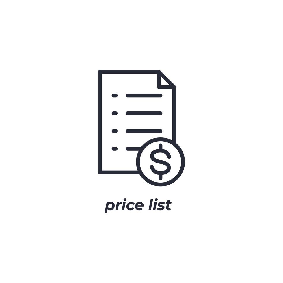 Vector Sign Price List Symbol Is Isolated On A White Background Icon 
