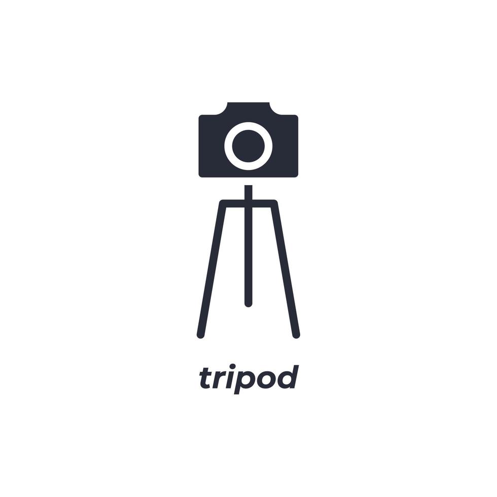 Vector sign tripod symbol is isolated on a white background. icon color editable.