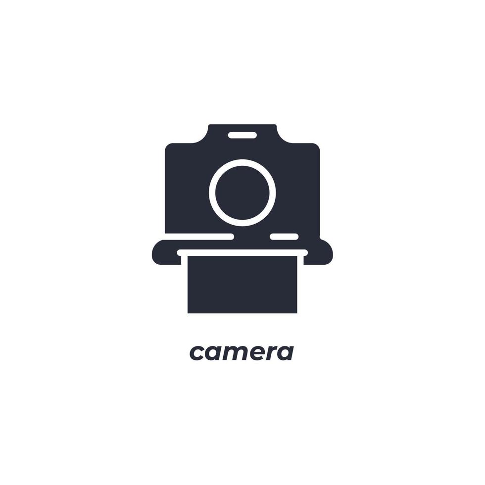 Vector sign camera symbol is isolated on a white background. icon color editable.