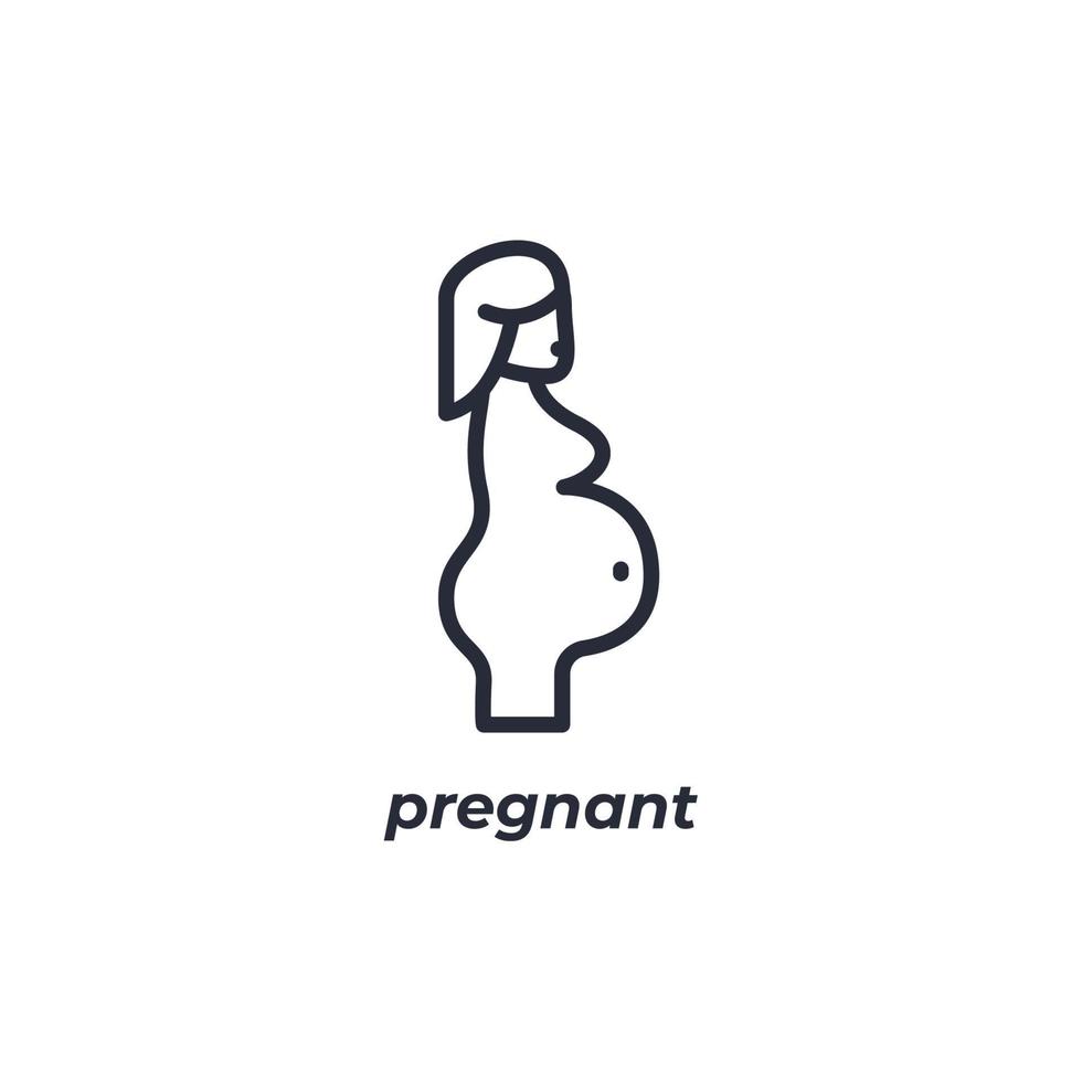el símbolo de signo vectorial embarazada está aislado en un fondo blanco. color de icono editable. vector