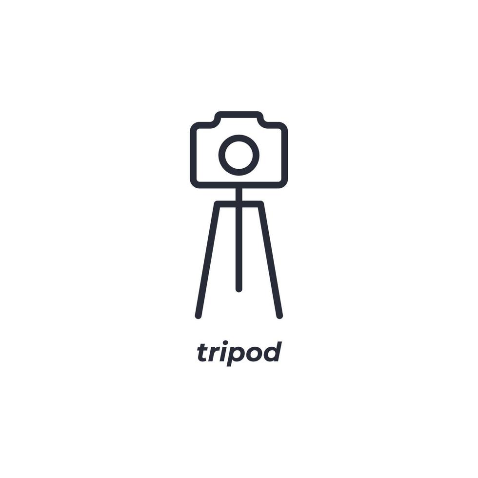 Vector sign tripod symbol is isolated on a white background. icon color editable.